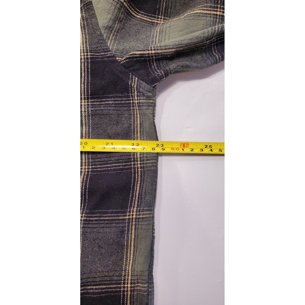 No Boundaries Mens Hooded Flannel Shirt Large Green Black Plaid Long‎ Sleeve L - Picture 3 of 6